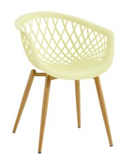 Sillón STRAUSS, metal, polipropileno amarillo pastel