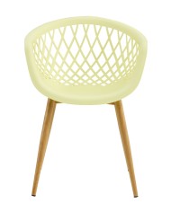 Sillón STRAUSS, metal, polipropileno amarillo pastel