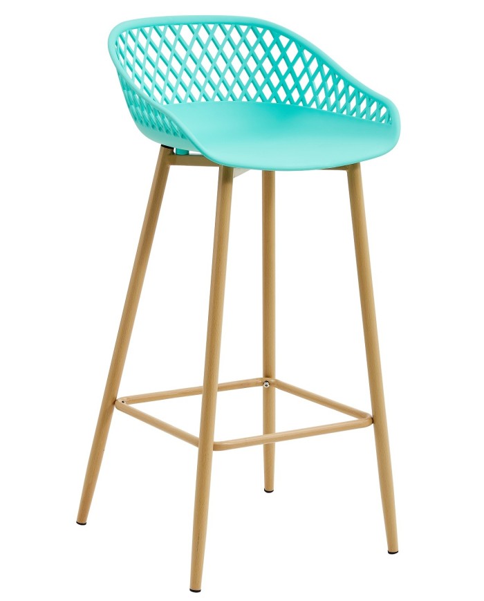 Taburete STRAUSS, metal, polipropileno verde pastel