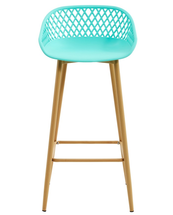 Taburete STRAUSS, metal, polipropileno verde pastel