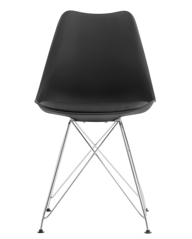 Silla BELLA (SU), cromada, carcasa y cojín negro