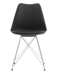 Silla BELLA (SU), cromada, carcasa y cojín negro