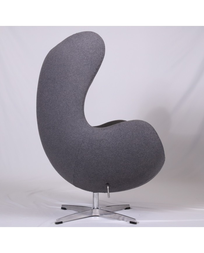 Sillón EG, fibra de vidrio, basculante, tapizado cachemir gris oscuro