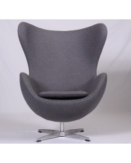 Sillón EG, fibra de vidrio, basculante, tapizado cachemir gris oscuro