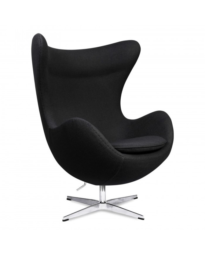 Sillón EG, fibra de vidrio, basculante, tapizado cachemir negro