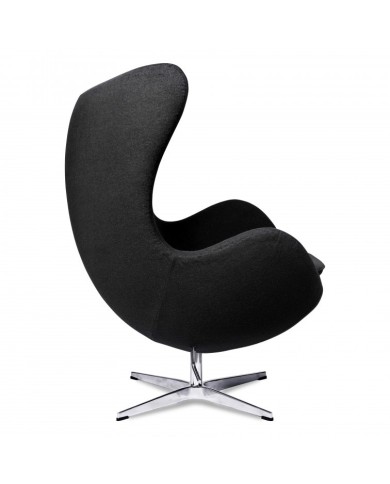 Sillón EG, fibra de vidrio, basculante, tapizado cachemir negro