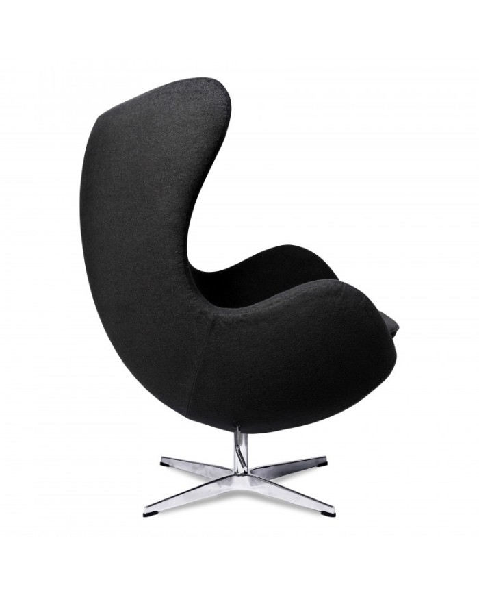 Sillón EG, fibra de vidrio, basculante, tapizado cachemir negro