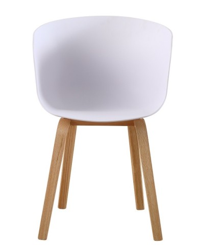 Sillón AWAK, madera curvada, polipropileno blanco