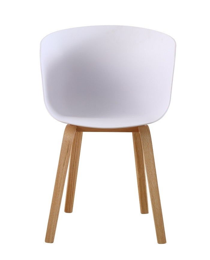 Sillón AWAK, madera curvada, polipropileno blanco
