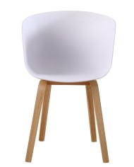 Sillón AWAK, madera curvada, polipropileno blanco