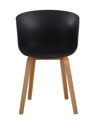 Sillón AWAK, madera curvada, polipropileno negro