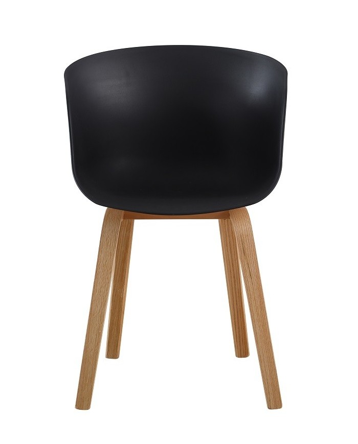 Sillón AWAK, madera curvada, polipropileno negro