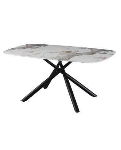 Mesa JAZZ, metal negro, tapa de cristal templado, 160x90 cms