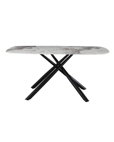 Mesa JAZZ, metal negro, tapa de cristal templado, 160x90 cms