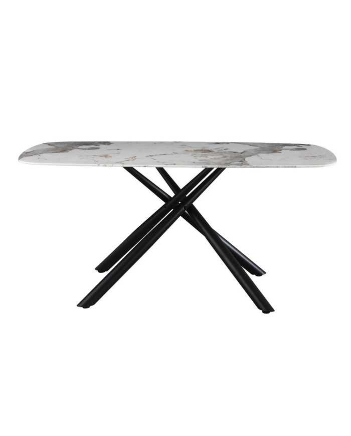Mesa JAZZ, metal negro, tapa de cristal templado, 160x90 cms