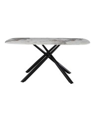 Mesa JAZZ, metal negro, tapa de cristal templado, 160x90 cms