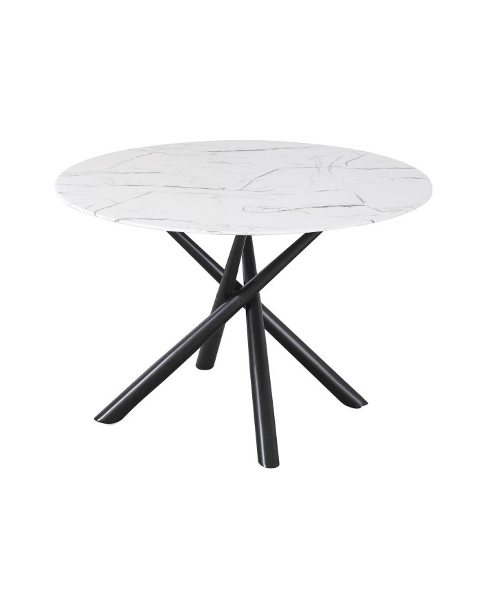 Mesa SAHARA, metal negro, tapa de cristal templado, 120 cms de diámetro