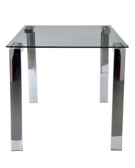 Mesa LAINEY 140 (M), cromada, cristal, 140x80 cms