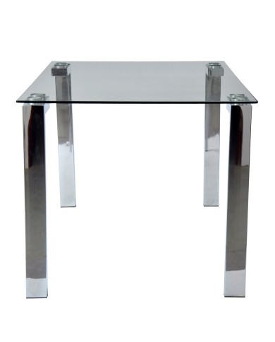 Mesa LAINEY 160 (M), cromada, cristal, 160x90 cms