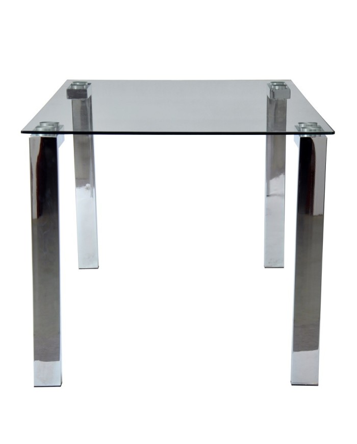 Mesa LAINEY 160 (M), cromada, cristal, 160x90 cms