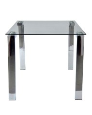 Mesa LAINEY 160 (M), cromada, cristal, 160x90 cms