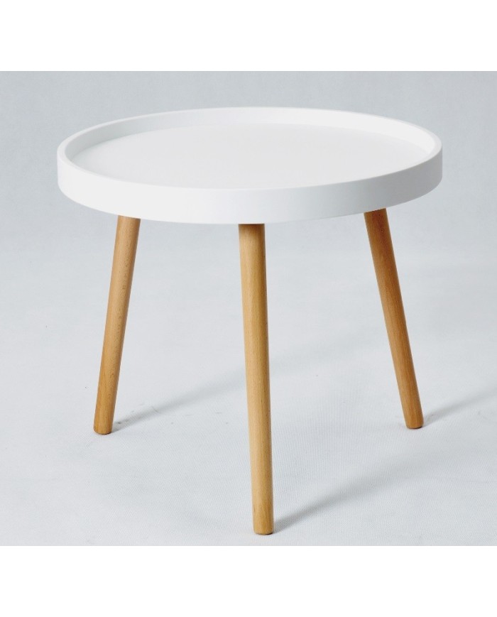 Mesa ANNIA ( M ), baja, madera, polipropileno blanco