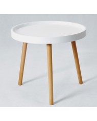 Mesa ANNIA ( M ), baja, madera, polipropileno blanco