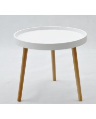 Mesa ANNIA ( M ), baja, madera, polipropileno blanco