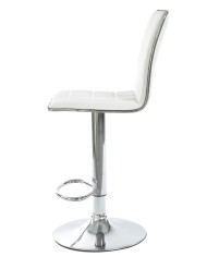 Taburete CUBUS ( M ), cromado, similpiel blanca