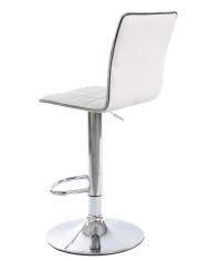 Taburete CUBUS ( M ), cromado, similpiel blanca