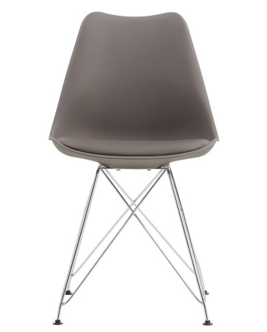 Silla BELLA (SU), cromada, carcasa y cojín gris oscuro