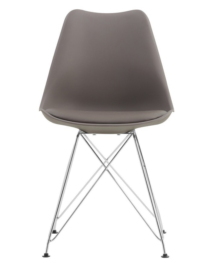 Silla BELLA (SU), cromada, carcasa y cojín gris oscuro