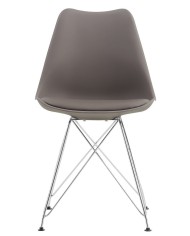 Silla BELLA (SU), cromada, carcasa y cojín gris oscuro