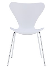 Silla ARNE NEW, apilable, cromada, polipropileno blanco
