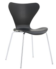 Silla ARNE NEW, apilable, cromada, polipropileno negro