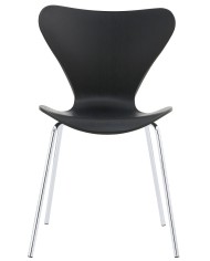 Silla ARNE NEW, apilable, cromada, polipropileno negro