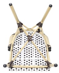Silla PARIS, apilable, aluminio, ratán blanco y marrón