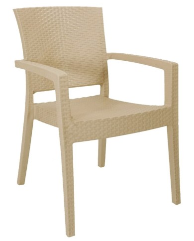 Sillón LIDO, apilable, polipropileno capuccino