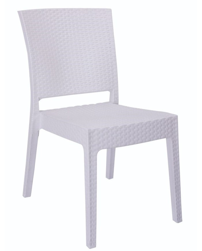 Silla LIDO, apilable, polipropileno blanco