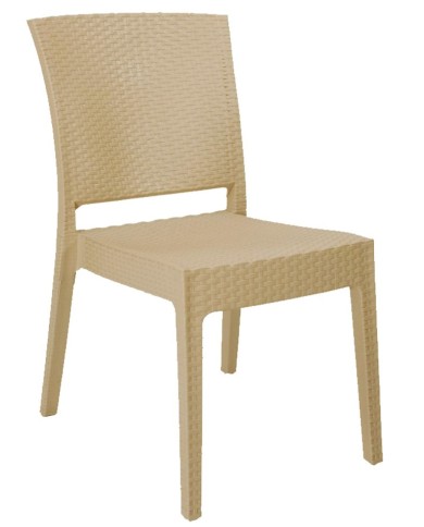 Silla LIDO, apilable, polipropileno capuccino