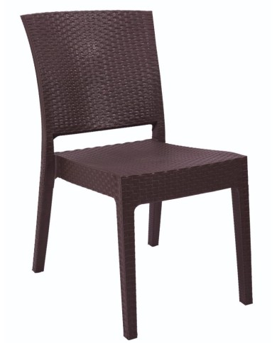 Silla LIDO, apilable, polipropileno marrón chocolate