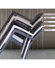 Silla LIDO, apilable, polipropileno marrón chocolate