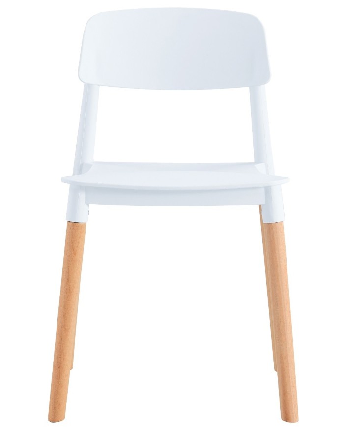 Silla CROSCAT (SU), madera, polipropileno blanco