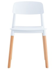 Silla CROSCAT (SU), madera, polipropileno blanco