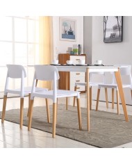 Silla CROSCAT (SU), madera, polipropileno blanco