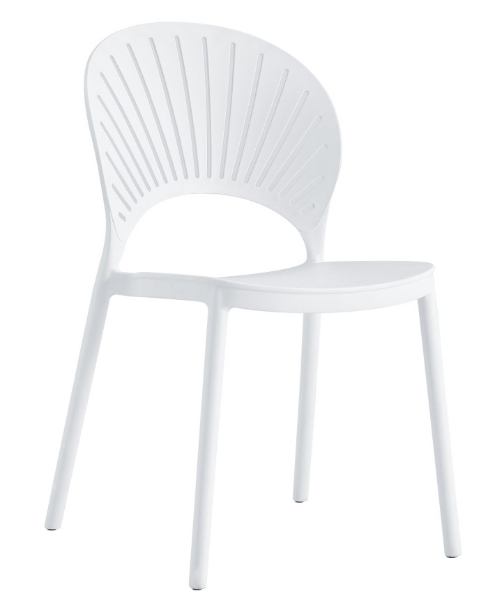 Silla ABANICO, apilable, polipropileno blanco