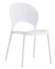 Silla ABANICO, apilable, polipropileno blanco