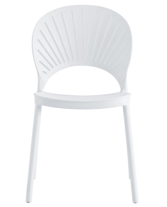 Silla ABANICO, apilable, polipropileno blanco
