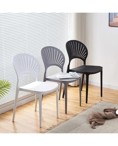 Silla ABANICO, apilable, polipropileno blanco