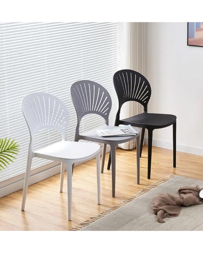 Silla ABANICO, apilable, polipropileno blanco